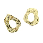 Clous d'oreilles irréguliers martelés - anneau ouvert à décorer 17x15 mm Doré x2|raw }}