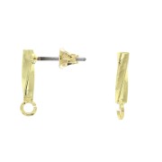 Clous d'oreilles barres torsadés - anneau ouvert à décorer 13.5x2.5 mm Doré x2|raw }}