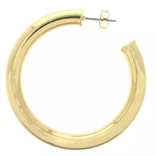 Créoles épaisses 49 mm - Fil 6 mm - Doré x2