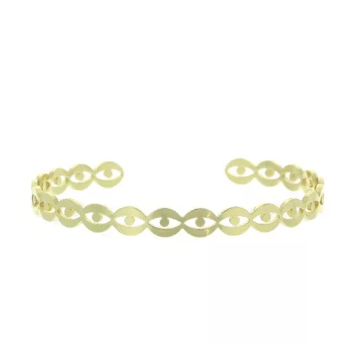 Bracelet jonc forme oeil en laiton à décorer 6x160 mm - Doré x1