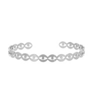 Bracelet jonc forme oeil en laiton à décorer 6x160 mm - Rhodié x1|raw }}