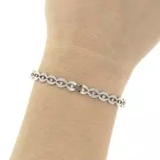 Bracelet jonc forme oeil en laiton à décorer 6x160 mm - Rhodié x1