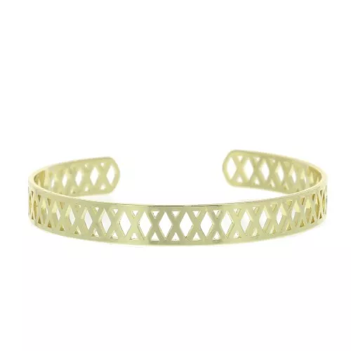 Bracelet jonc forme losange en laiton à décorer 8x160 mm - Doré x1