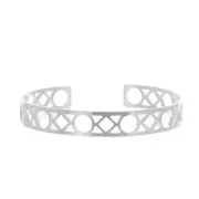 Bracelet jonc forme géométrique en laiton à décorer 9x160 mm - Rhodié x1