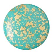 Cabochon rond en verre par Puca� 25 mm Opaque Green Turquoise Splash x 1