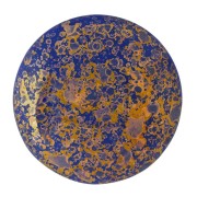 Cabochon rond en verre par Puca� 25 mm Opaque Sapphire Bronze x1