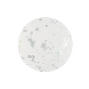 Cabochon rond en verre par Puca� 18 mm Crystal Mat Silver Splash x1
