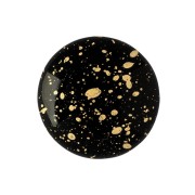 Cabochon rond en verre par Puca® 18 mm Jet Gold Splash x1|raw }}
