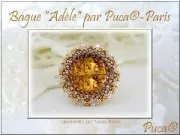 Cabochon rond en verre par Puca® 18 mm Jet Gold Splash x1