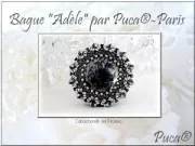 Cabochon rond en verre par Puca® 18 mm Jet Gold Splash x1