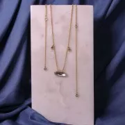 Mini breloque ronde avec Oxyde de Zirconium - 5 mm - Doré - Crystal x1