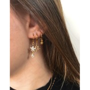 Mini breloque goutte - poire - avec Oxyde de Zirconium - 8x4mm - Doré/Cristal x1