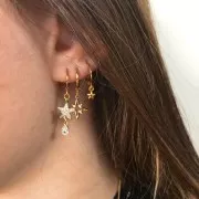 Intercalaire étoile avec oxydes de Zirconium 13x10 mm - Doré/Cristal x1