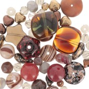 Assortiment de perles de bohème - Metallic Brown x50g