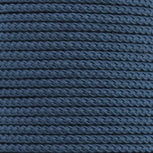 Cordon en polyester tressé 2 mm - Bleu Jean x1m