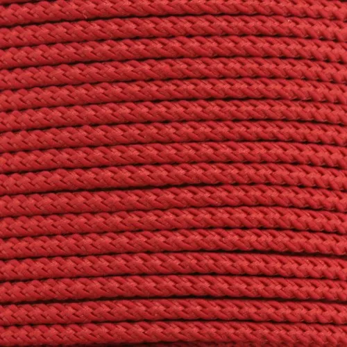 Cordon en polyester tressé 2 mm - Rouge x1m