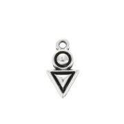 Breloque / Pendentif rond et triangle en zamac 20.5x11 mm - Placage Argent fin vieilli x1|raw }}