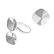 Bague double cabochon PureCrystal 4470 12 mm en Argent 925 x1|raw }}