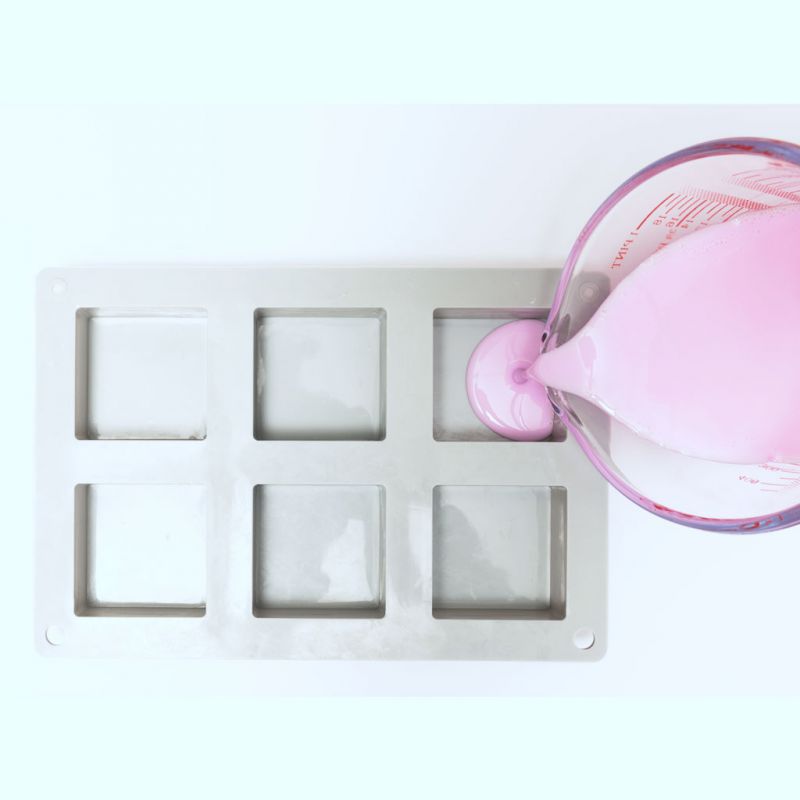 6-cavité rectangle savon moule silicone artisanat bricolage fabrication