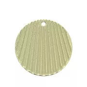 Pendentif rond effet plissé en laiton 21 mm - Doré x1