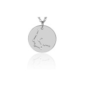Pendentif constellation Verseau 20 mm avec anneau ouvert - Acier inox x1