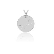 Pendentif constellation Vierge 20 mm avec anneau ouvert - Acier inox x1|raw }}