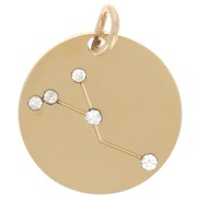 Pendentif constellation Cancer 20mm avec anneau ouvert - Acier inox 316L Doré x1|raw }}