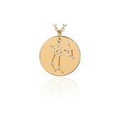 Pendentif constellation Sagittaire 20mm avec anneau ouvert - Acier inox Doré x1|raw }}