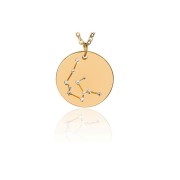 Pendentif constellation Verseau 20mm avec anneau ouvert - Acier inox Doré x1|raw }}