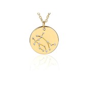 Pendentif constellation Gémeaux 20mm avec anneau ouvert - Acier inox Doré x1|raw }}