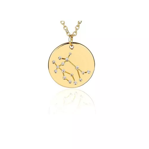 Pendentif constellation Gémeaux 20mm avec anneau ouvert - Acier inox Doré x1
