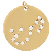 Pendentif constellation Scorpion 20mm avec anneau ouvert - Acier inox Doré x1|raw }}