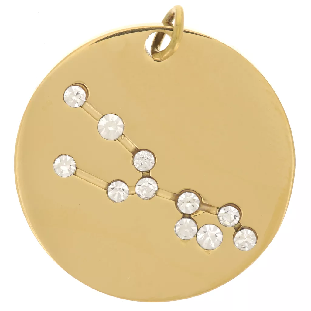 Pendentif constellation Taureau 20mm avec anneau ouvert Acier
