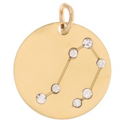 Pendentif constellation Balance 20 mm avec anneau ouvert - Acier inox 316L Doré x1|raw }}