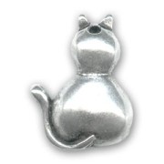 Pendentif chat 30 mm Placage Argent fin vieilli x1|raw }}