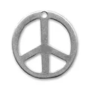 Pendentif peace 28 mm argenté vieilli x1