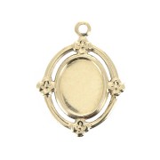 Pendentif fin ovale 18x13.5 mm pour cabochon 8x6 mm - Gold filled (or laminé)  x1|raw }}