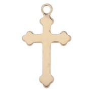 Pendentif croix bourgeonnée 27x16 mm - Gold filled (or laminé)  x1|raw }}