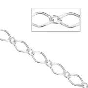 Chaîne maille Figaro alternée limée (1x1) 2.85 mm en Argent 925 x50 cm