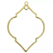 Pendentif losange texturé 2 anneaux en zamac 51.5x38 mm - Doré à l'or fin x1
