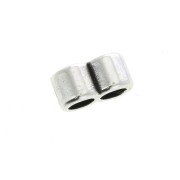 Poussoir slider 8.5x5 mm pour 2 cordons 2.5 mm - Placage Argent fin vieilli x1