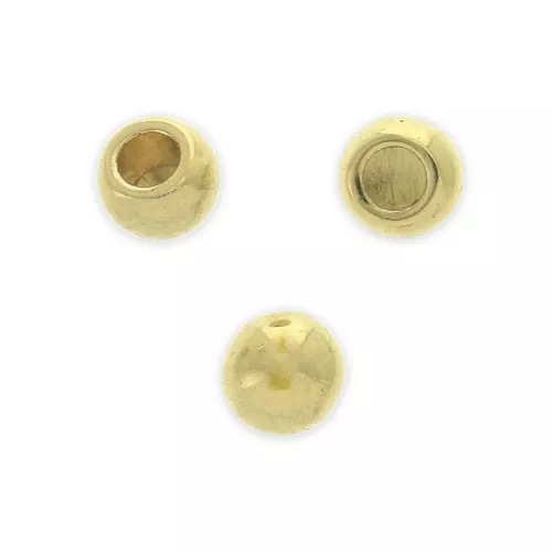 Embouts boule de finition pour cordon 2 mm - Doré à l'or fin x10