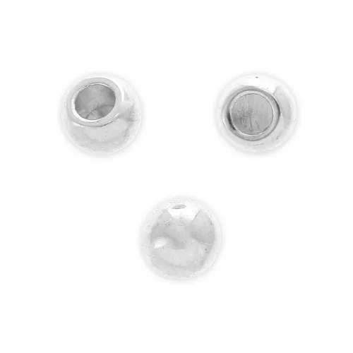 Embouts boule de finition pour cordon 2 mm - Placage Argent fin vieilli x10