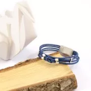 Poussoir slider 8x4.5 mm pour 2 cordons 2 mm - Doré à l'or fin x1