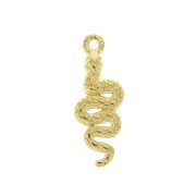 Breloque serpent en zamac 24x8.5 mm - Doré à l'or fin x1|raw }}