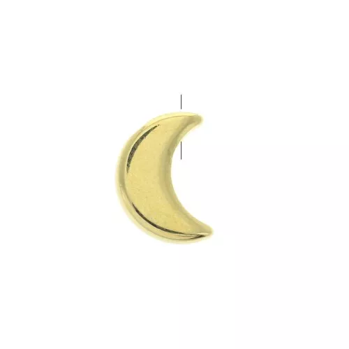 Perle en métal demi-lune 11.5x8 mm - Doré à l'or fin x1