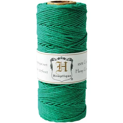 Bobine de 62 mètres de fil de chanvre Hemp Cord 1.1 mm Vert