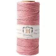 Bobine de 62 mètres de fil de chanvre Hemp Cord 1.1 mm Vieux Rose