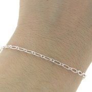 Chaîne maille fantaisie ovale alternée (1x1) 3 mm - Argenté x1m