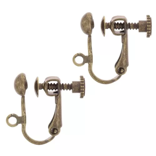 Clips d'oreille à vis bronze x2